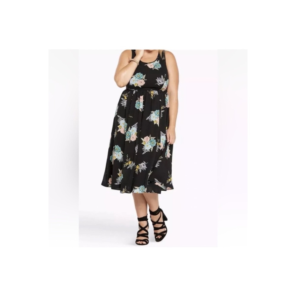 VGUC Torrid Floral Print Georgette Midi dress - Size 24